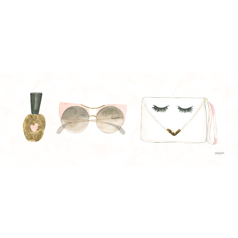 Accessoires de mode, féminin, lunettes de soleil, sac à main, sur blanc, Fashionista, cils, H 24 po x l 36 po x P 1,5 po
