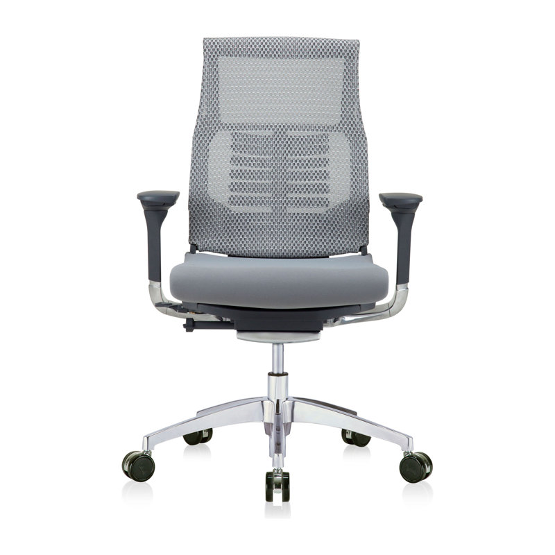 Eurotech Seating Mesh Executive Chair with Headrest, Gray, Black