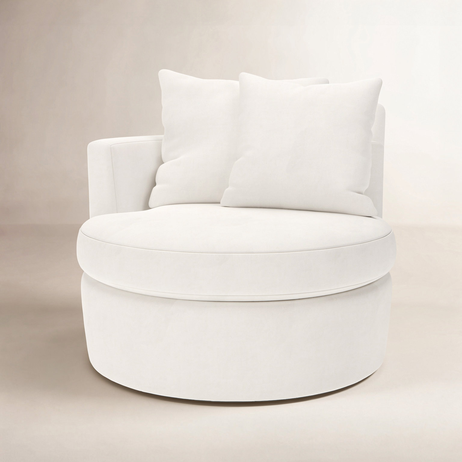Dara Upholstered Swivel Accent Chair, Classic Bleach White Performance Weave