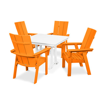 Ensemble repas 5 pièces POLYWOOD Modern Curveback Adirondack