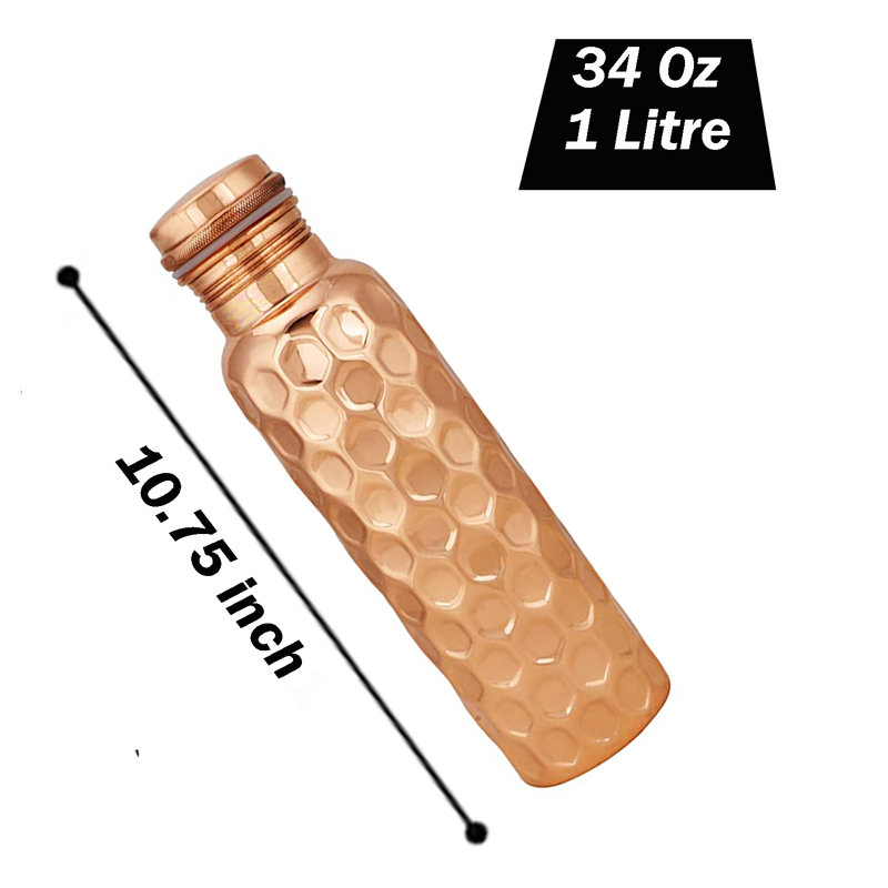 Perilla Home 34oz. Copper Water Bottle