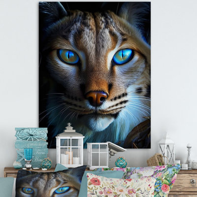 " Portrait Of Beautiful Lynx With Blue Eyes "