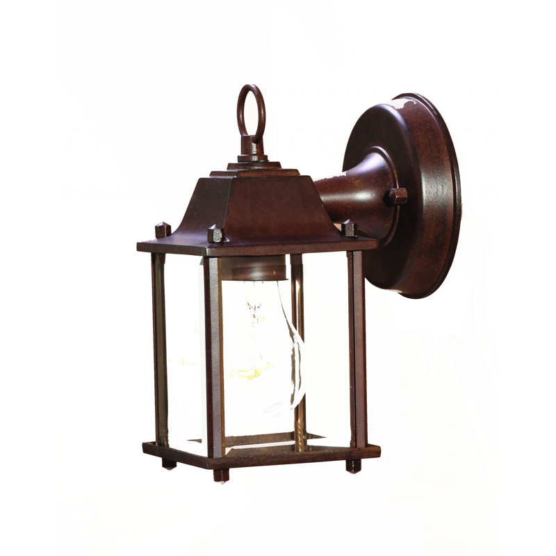 Lanterne murale suspendue en verre, Brun foncé