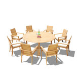 Algrave Round 8 - Person 72" Long Teak Dining Set