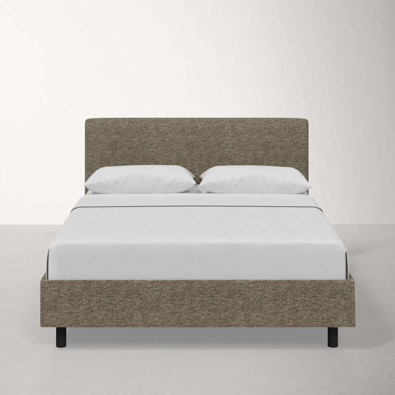 Adrien Upholstered Platform Bed, Milsap Granite Sustain Tweed, Queen
