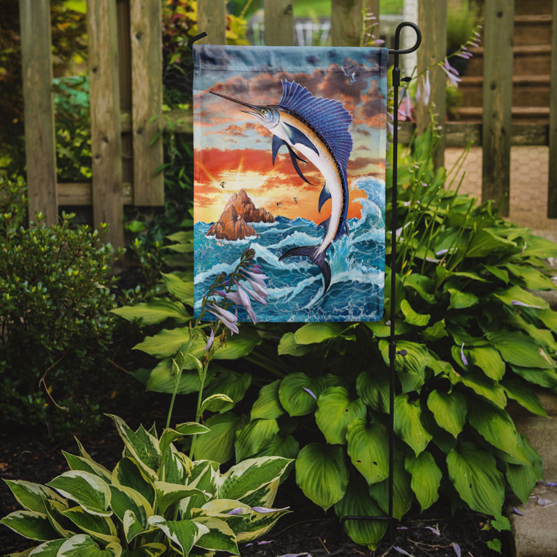 Drapeau de jardin en polyester 15,5 x 11 po Hadley, Voilier au coucher du soleil