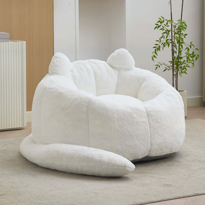 Fauteuil à billes en forme de chat avec longue queue