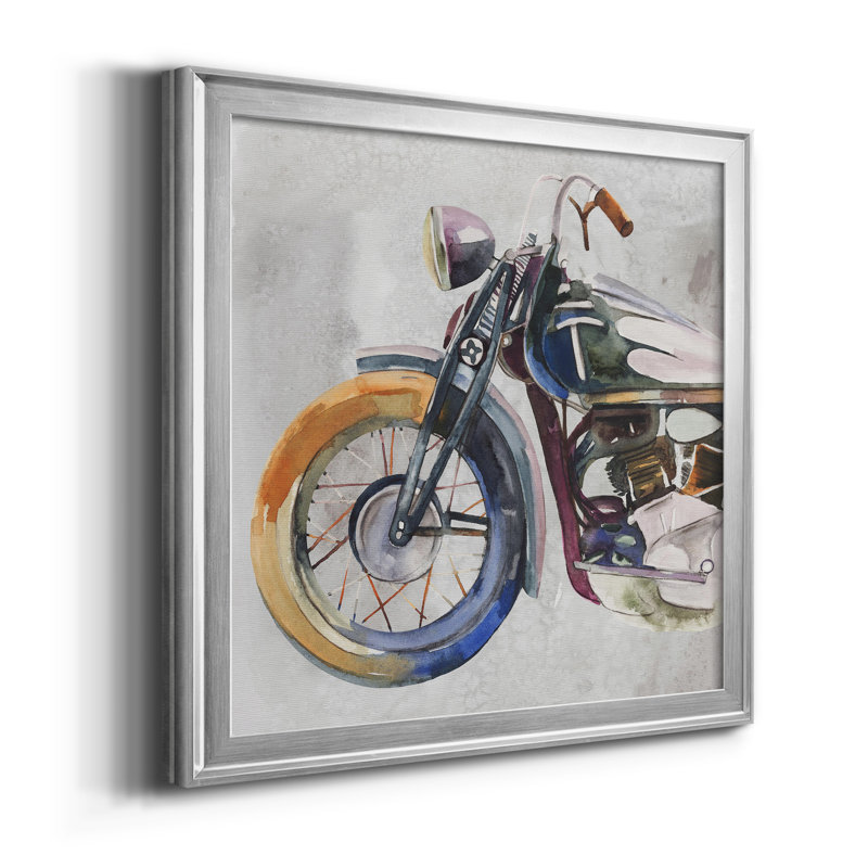 Maarti Moto I - impression, Toile avec cadre argenté, H 30,5 po x l 30,5 po x P 1,5 po, Pas de tapis