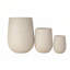 Ensemble de 3 pots à fleurs d'extérieur légers en forme d'œuf avec des trous de drainage et un bouchon en caoutchouc, adapté aux patios-345209445