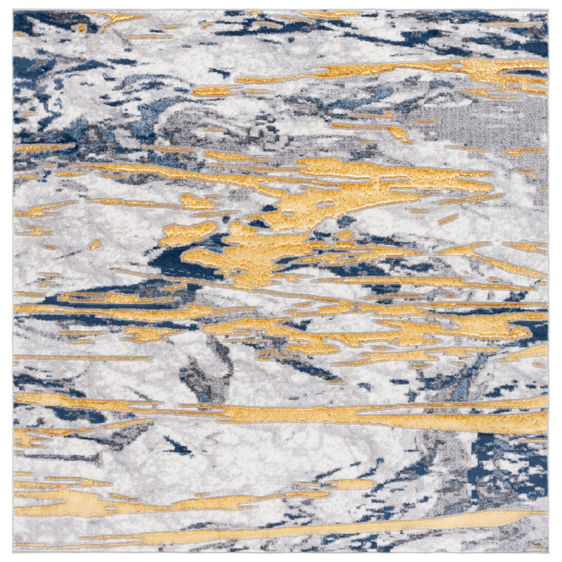 Tapis abstrait Anir Performance Performance, Carré 6 pi 7 po
