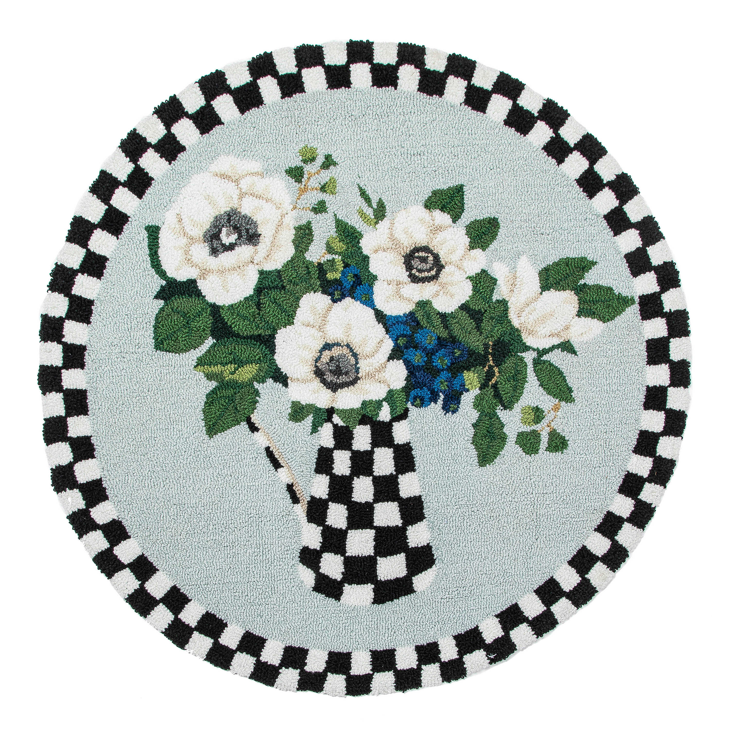 MacKenzie-Childs Anemones Pitcher 3' Round Rug | Wayfair