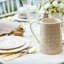 Chloe Floral 2 LT Accent Pitcher in Beige