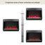 23 Inch Electric Fireplace Insert, Ultra Thin Heater With Crystal  & Realistic Flame, Remote Control With Timer, Overheating Protection,With Sidelight