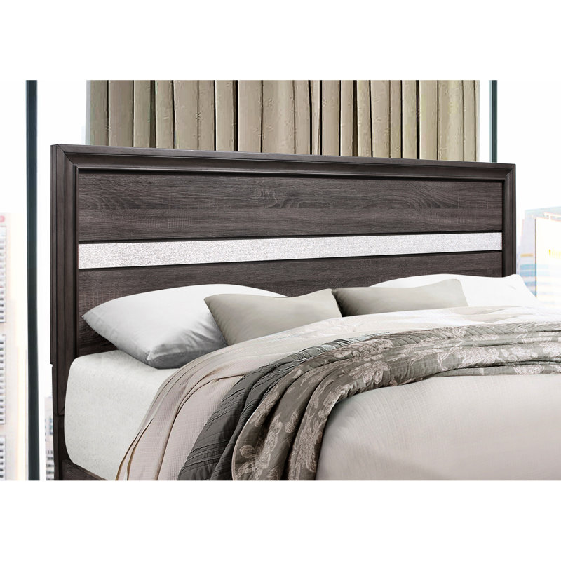 Tête de lit à panneau très grand Grey Sparkle - avec deux têtes de lit en bois massif + abri serein, P 81,42 po x H 49,1 po, l 84,44 po