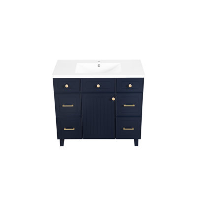 Armoire de salle de bain au fini bleu marine - et option élégante pour les salles de bain Rangement moderne conçu avec soin pour votre commodité