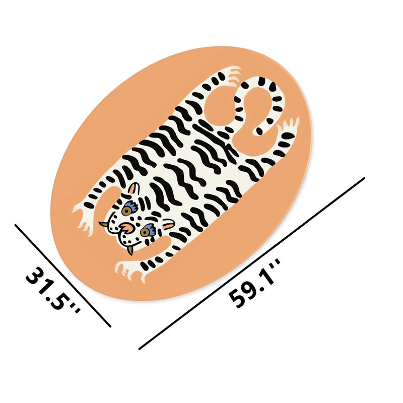 Tapis ovale Peach Tiger Tamer