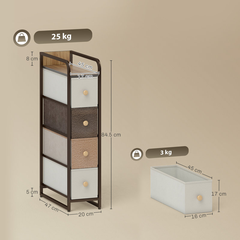 20 cm W Chest of 4 Drawers