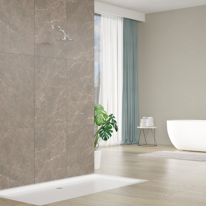 Pomme de douche réglable de 4 pouces avec bras d'extension réglable, Chrome poli