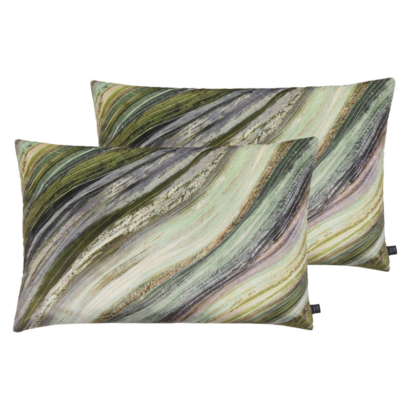 Geometric Rectangular Throw Cushion, Evergreen