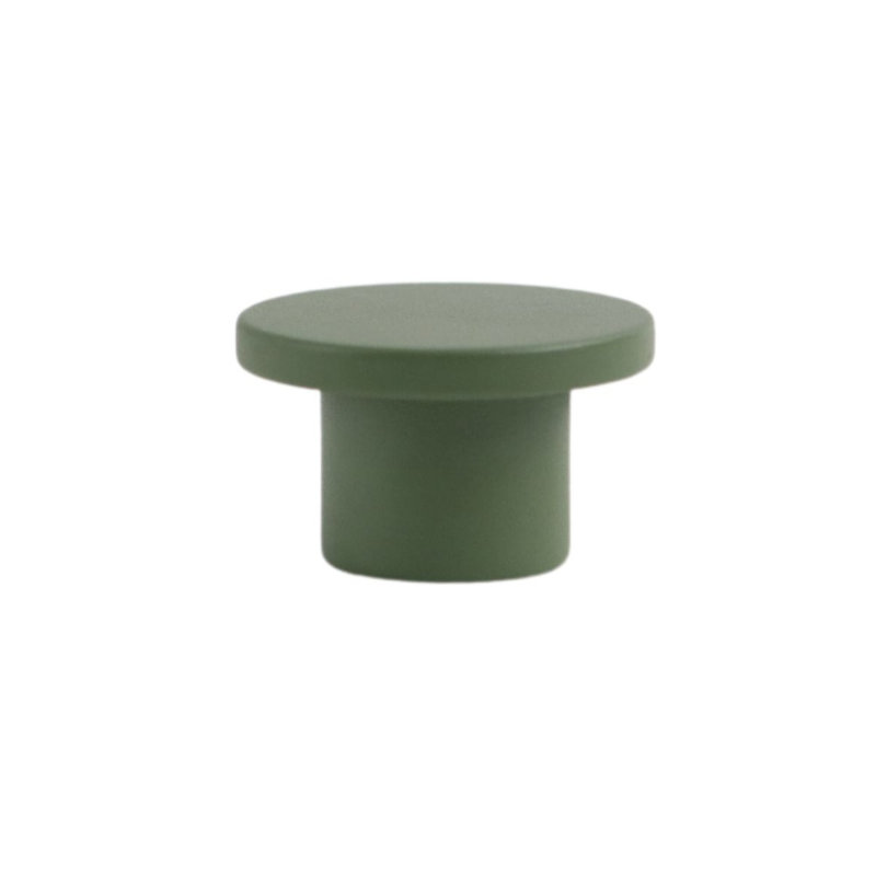 Olive Green Matte Aluminum Round Cabinet Knob with Mounting Hardware