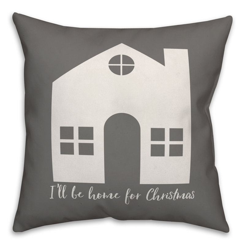  Coussin «I'm Be Home for Christmas», 20 po x 20 po, Housse de coussin seulement - Insert