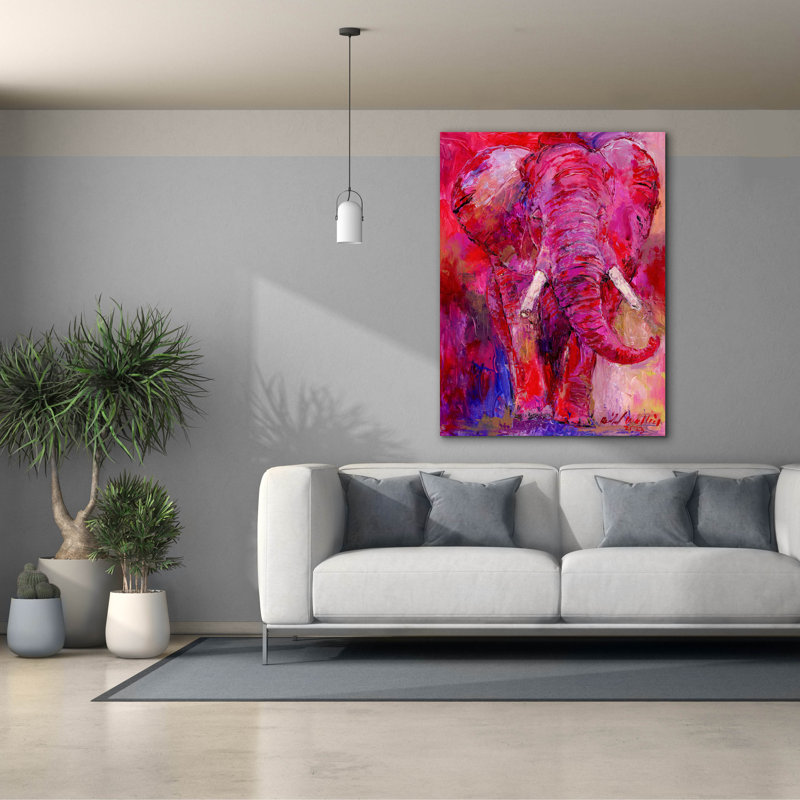 " Pink Elephant " by Richard Wallich, 54" H x 40" W x 1.5" D