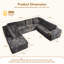 Canapé modulaire en tissu de velours côtelé Cloudie avec méridienne en U avec coussins Koyu, canapé modulaire moderne avec assise profonde, canapé rembourré désossé pour la chambre à coucher, aucun assemblage requis-948009742