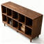 Bibliothèque standard moderne en bois massif noyer foncé-1686816241