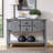 Routenberg Wood Storage Console Table with  2 Drawers and Cabinets and Bottom Shelf-643847492
