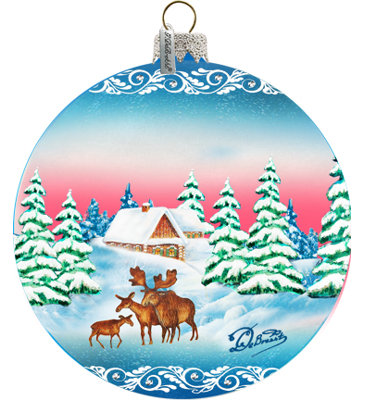 Holiday 3.5'' Handmade Glass Ball Ornament
