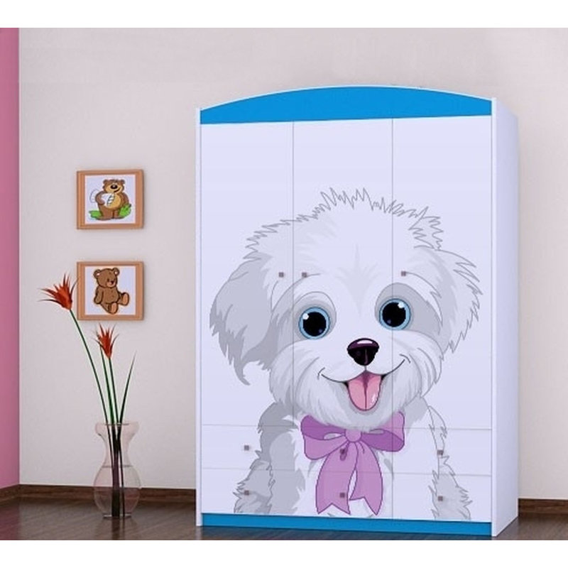 Vihaan 3 Door Wardrobe, Blue