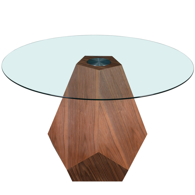 Table de salle à manger Gwinn, Verre transparent