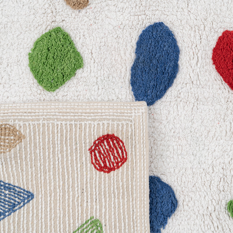 Glenys Geometric Cotton Area Rug, Rectangle 120 x 160cm