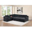 Canapé modulaire moderne en chenille noir capitonné 4 pièces avec canapé-lit et rangement-872053632