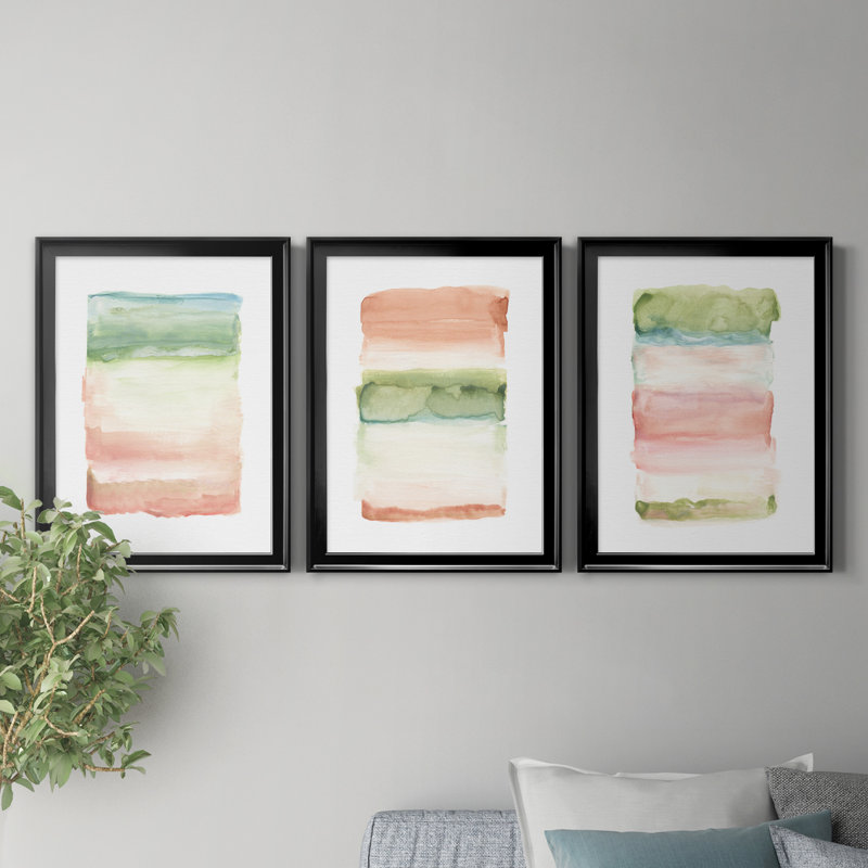 " Skye I " 3 - Pieces, 18.5" H x 73.5" W x 1.5" D, Black Framed Canvas