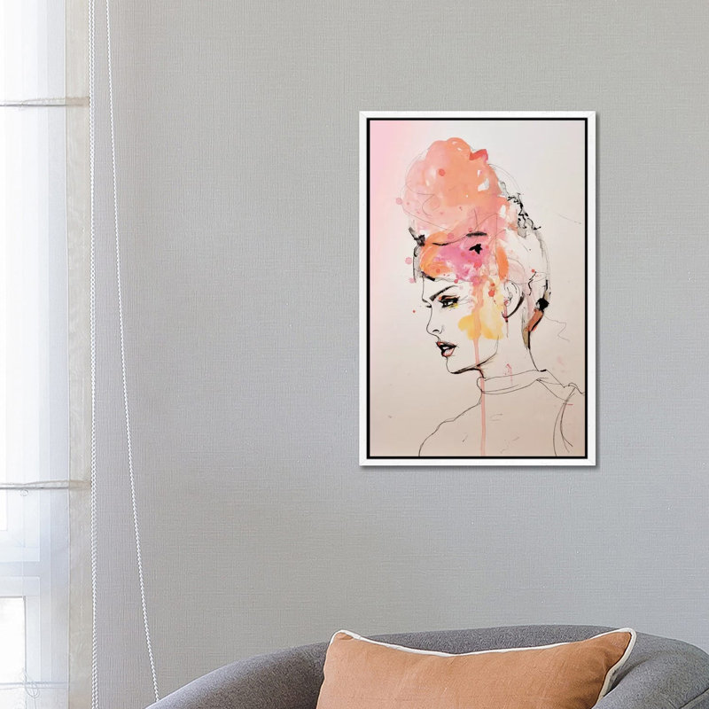 Insouciant by Leigh Viner - Painting on Canvas, 66.04 cm H x 45.72 cm W, White Framed
