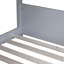 Twin Over Twin House Floor Bunk Bed With Headboards, Footboards, Guardrails, And Ladder, Grey, Space-Saving And Safe Design