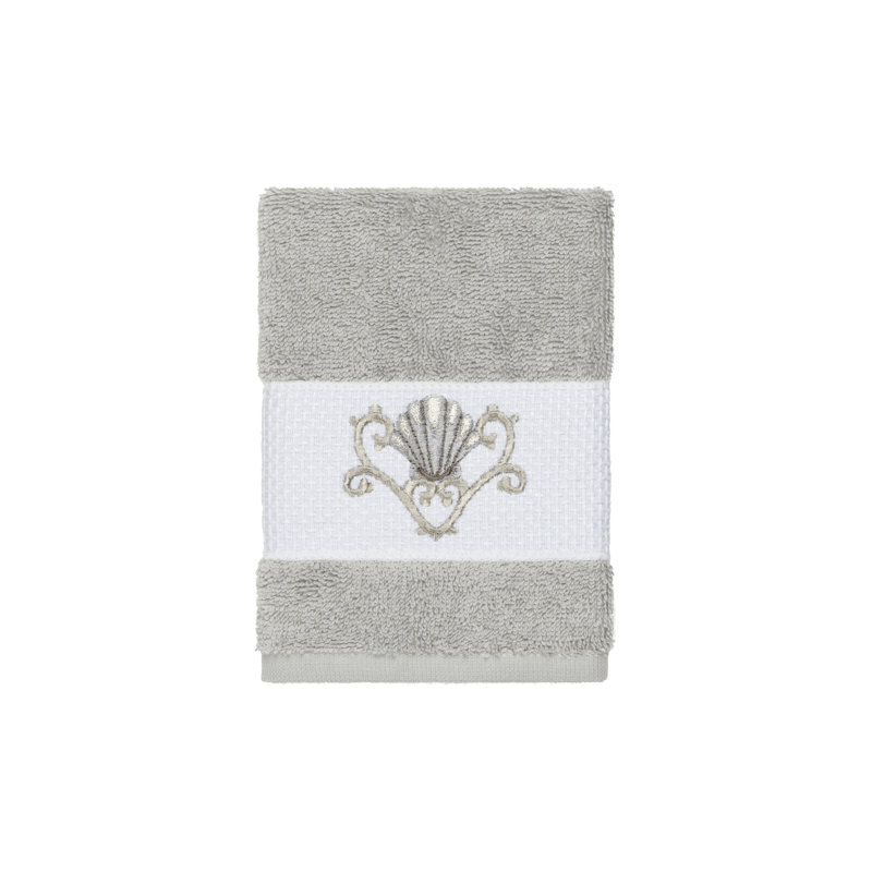 Bella Turkish Cotton Midweight Washcloth, Light Gray