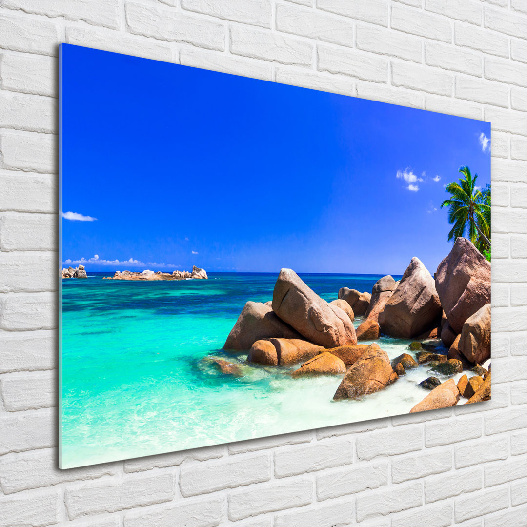 Glasbild Seychelles Beach