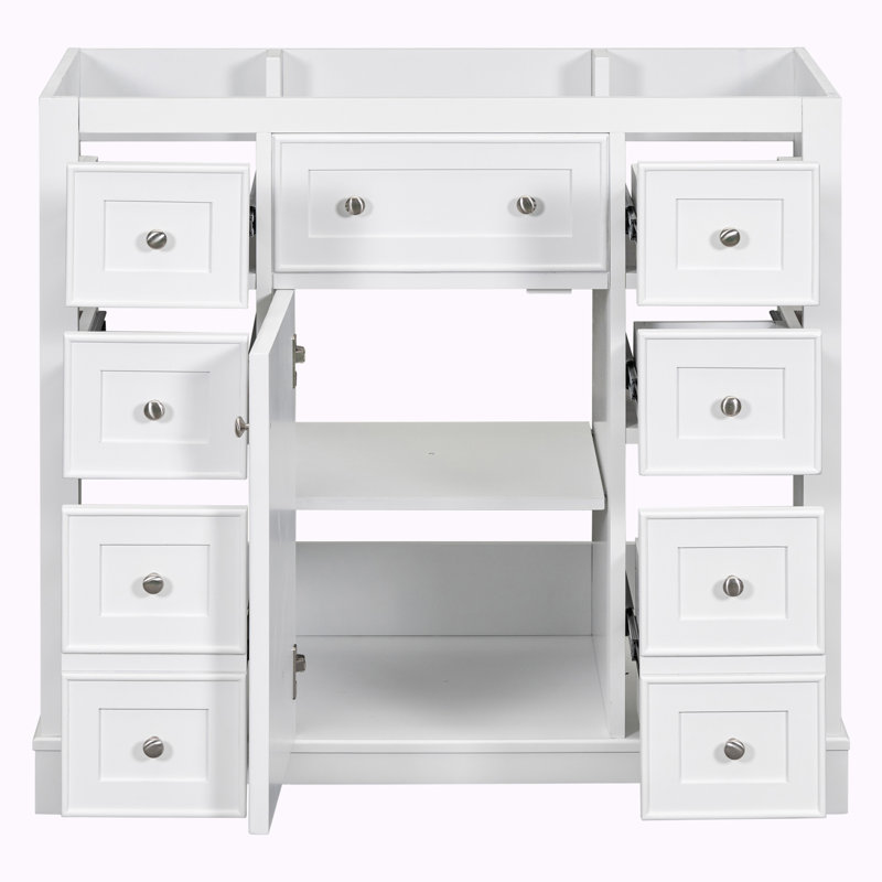 35.6 " Single Bathroom Vanity Base, White