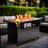 Laurean 25" H x 43" W Propane Fire Table Outdoor Fire Pit with Lid