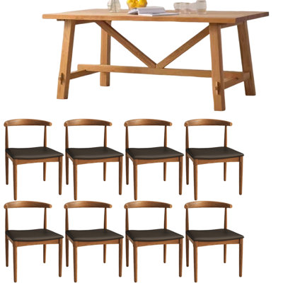 Japanese style all solid wood dining table set