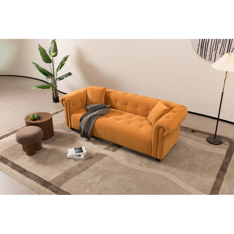 Canapé 90,55 "avec coussins, Orange