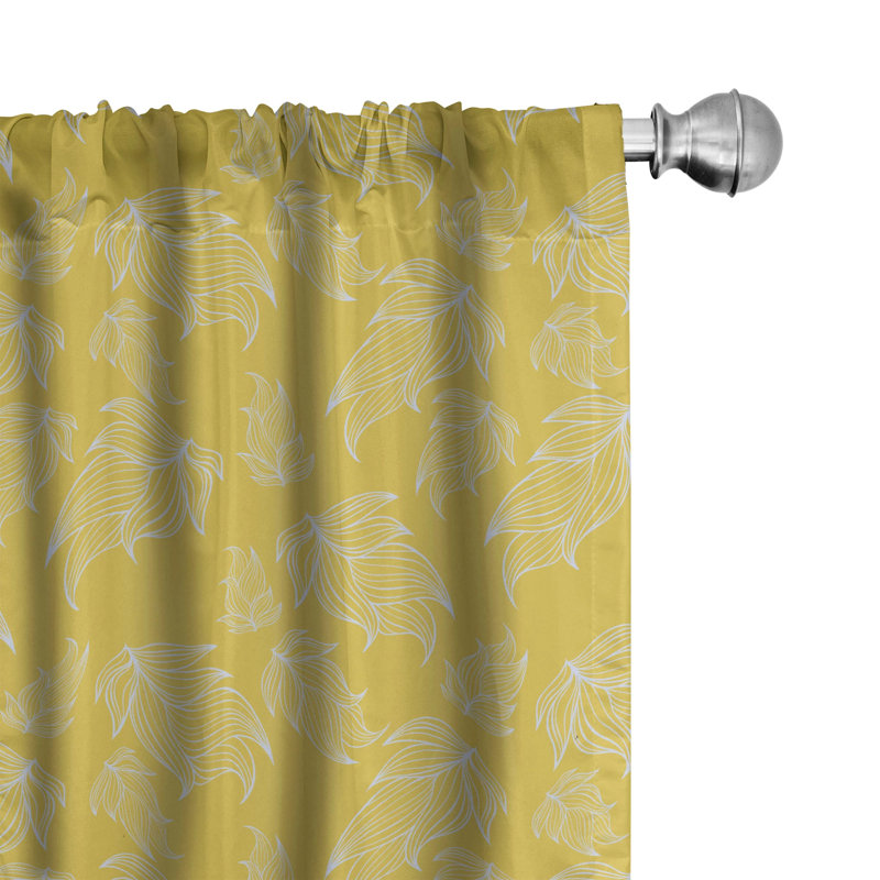 Leafy Botanical Semi-Sheer Rod Pocket Sliding Panels, 28" x 95"