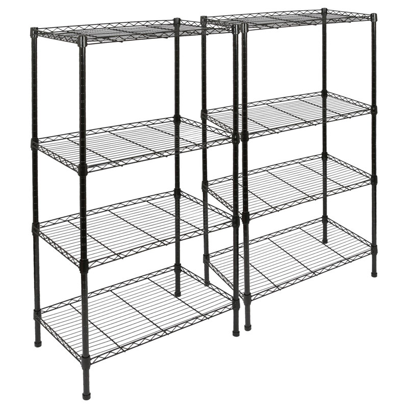 Harbour Housewares 4 Tier Adjustable Wire Shelving Units - Set of 2