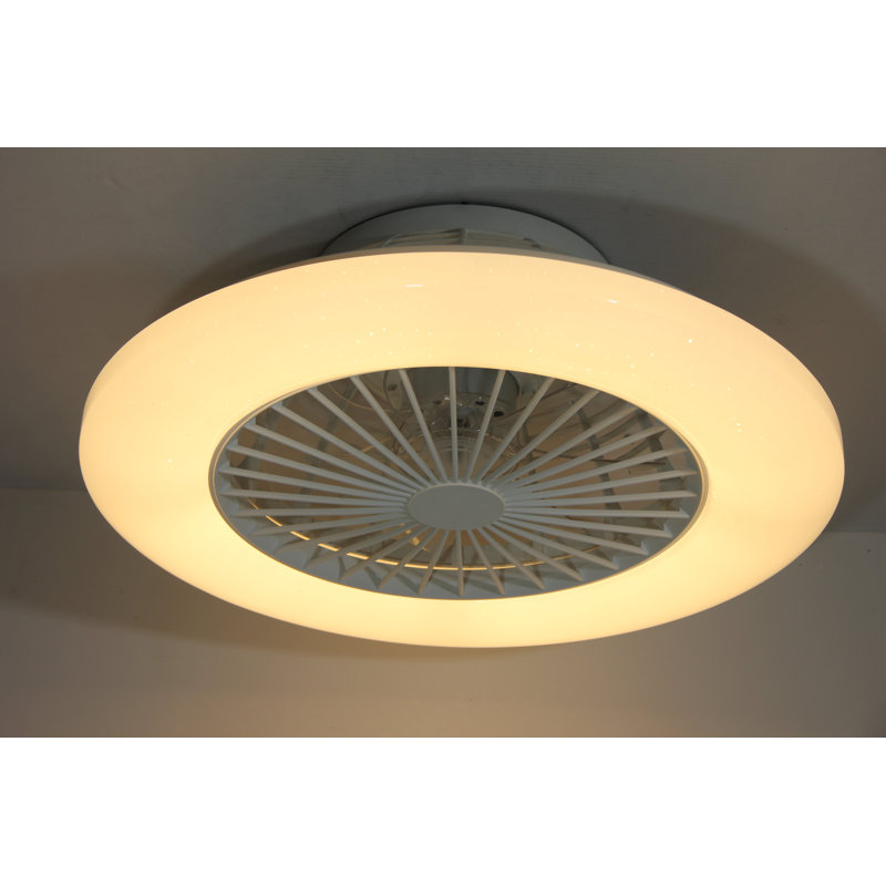 Crystiana Ceiling Fan with LED Lights, White