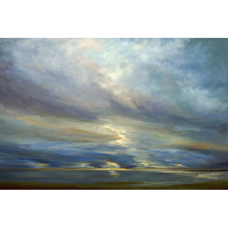 «Clouds on The Bay I», peinture sur toile, H 8 po x l 12 po