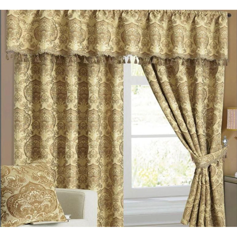 Pilarcitos Blackout Curtain Pair, Width 117cm x Drop 137cm, Gold