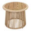 Table d'appoint conique en corde beige clair avec plateau en bois d'acacia au fini teck Capacité de 150 lb sans assemblage requis Table d'appoint ronde à tissage ouvert moderne pour le patio