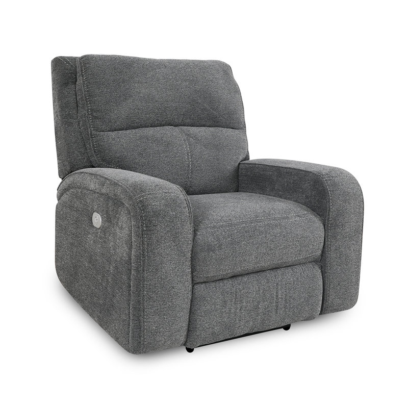 Aviezri 39" W Power Zero Clearance Recliner with USB Port, Gray Tweed